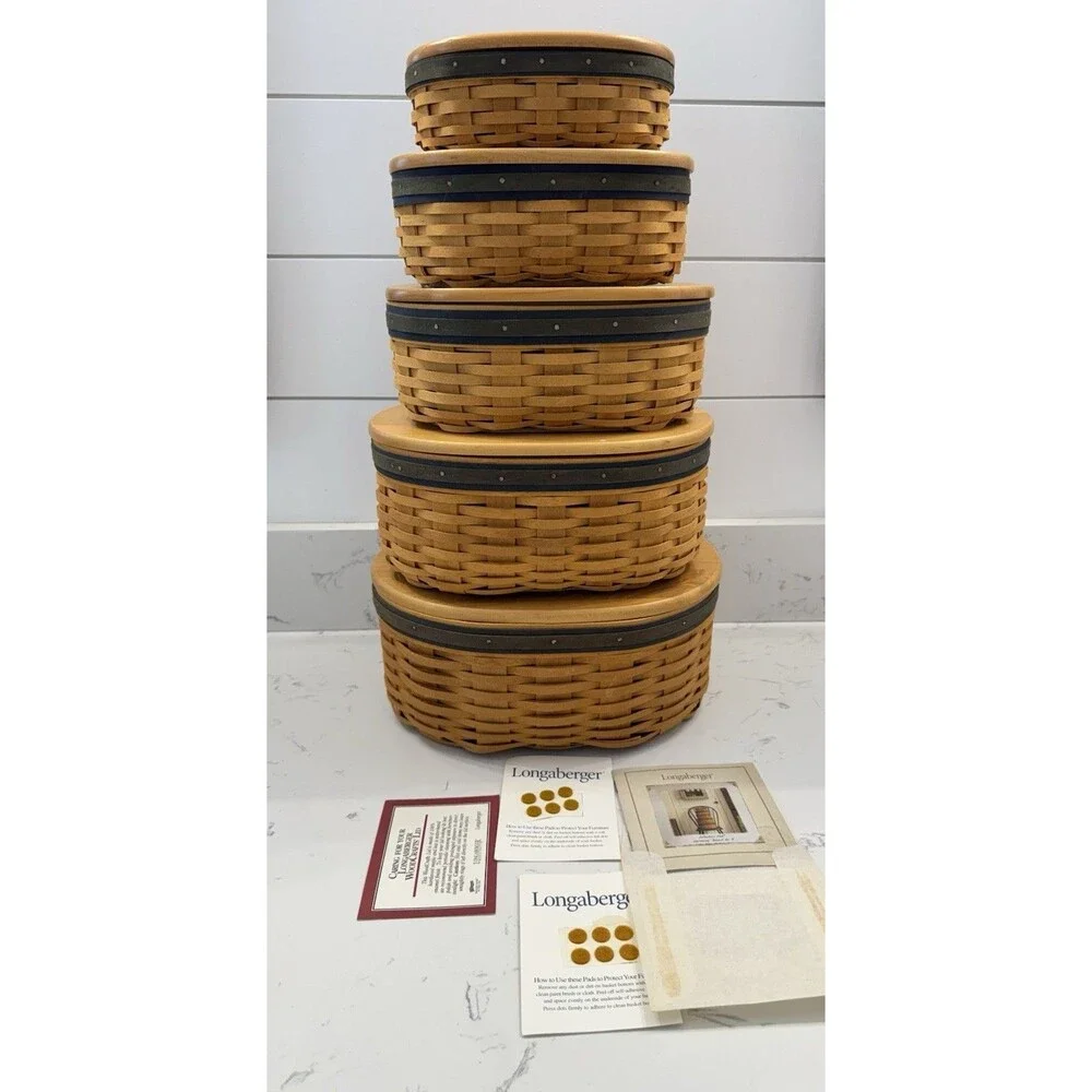Longaberger Collectors Club Harmony Stackable Baskets & Protectors Set